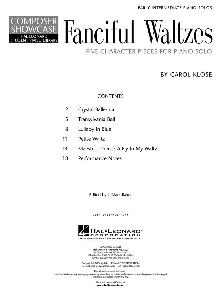 Carol Klose - Fanciful Waltzes